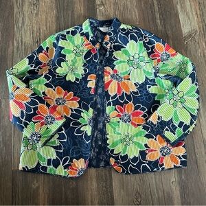 Alfred Dunner 18p open front floral lightweight cardigan blazer jacket